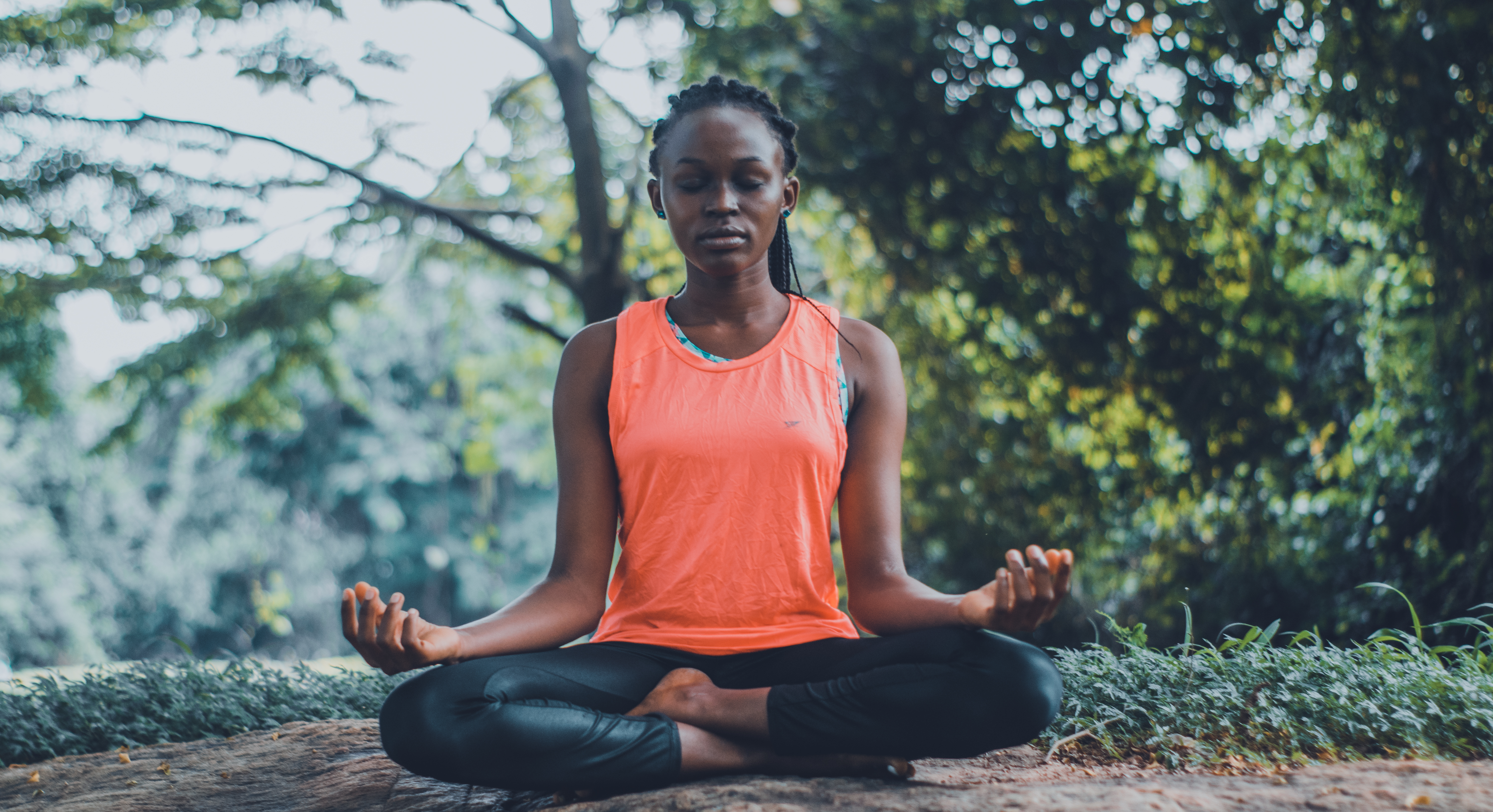 Woman meditation outside